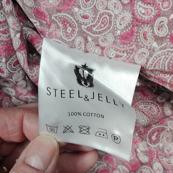 Steel & Jelly men's paisley long sleeved button down shirt size XL - Picture 12 of 13